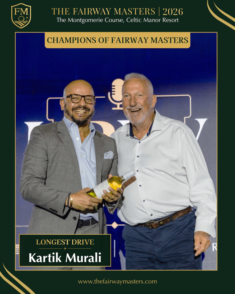 Longest Drive award - Fairway Masters 2026 Celtic Manor